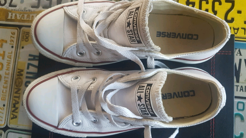 white converse trainers size 4